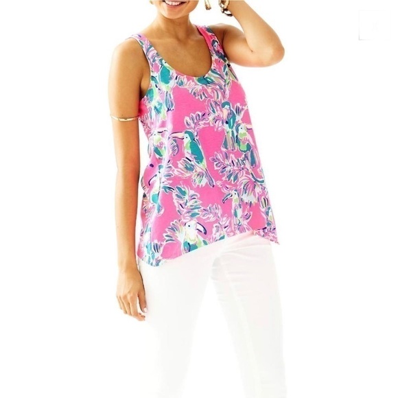 🌸 Lilly Pulitzer Monterey Tank Top Pink Sz XXS - Picture 2 of 9